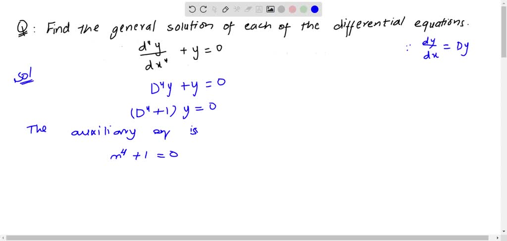 SOLVED:In Each Exercise, (a) Find The General Solution Of The ...