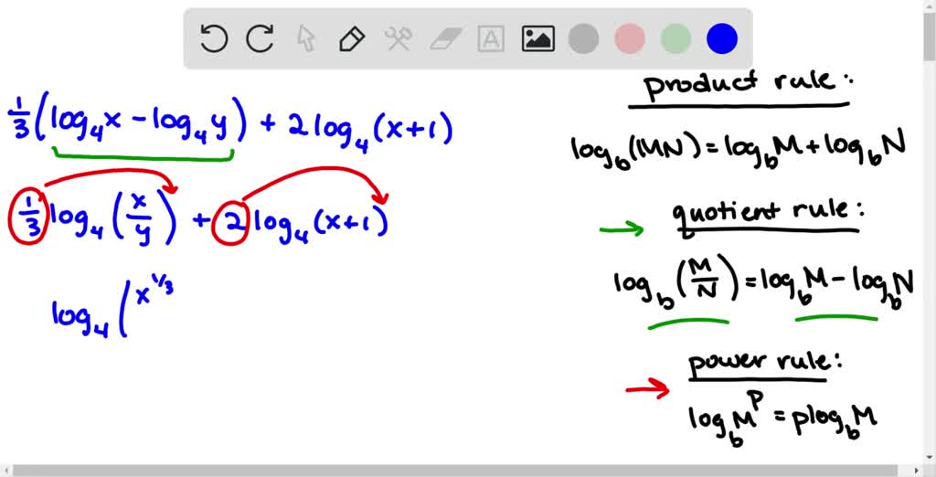 condense logarithms calculator with steps