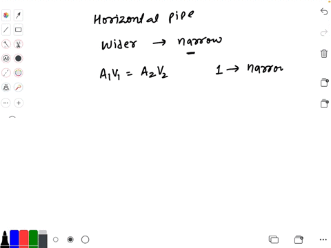 in-a-horizontal-water-pipe-that-narrows-to-a-smaller-radius-the-velocity-of-the-water-in-the-section
