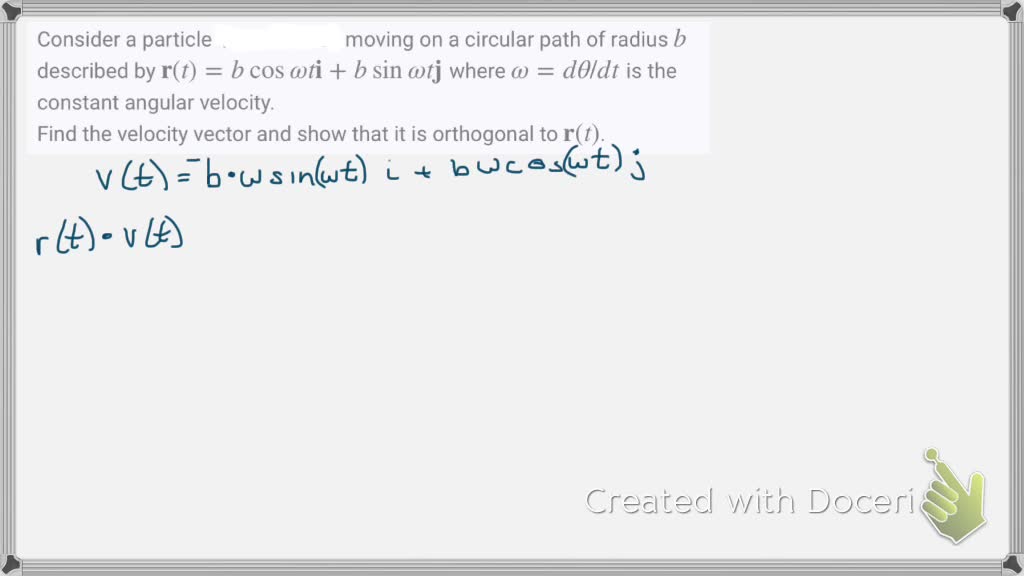 SOLVED:Consider A Particle Moving On A Circular Path Of Radius B ...