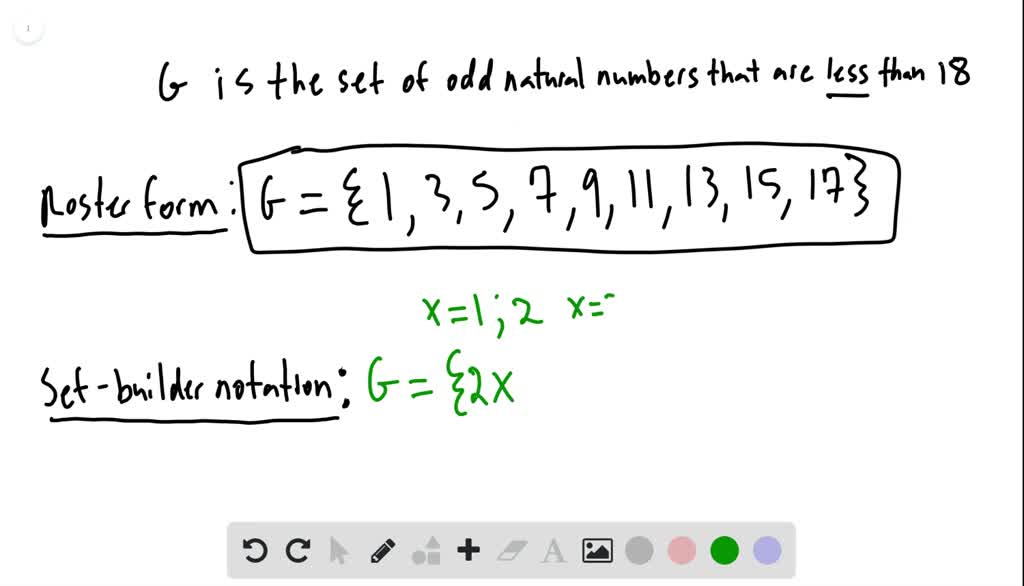 SOLVED How Do You Write G Is The Set Of Odd Natural Numbers That Are 