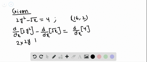 find-the-equation-of-the-tangent-line-at-the-given-point-on-each-curve-2-y2-sqrtx4-quad162