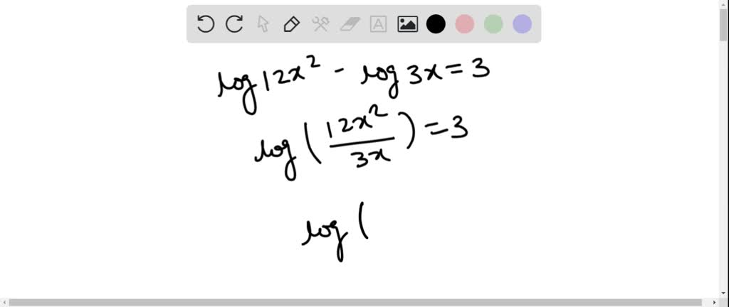 SOLVED: 03. Solve the equation log(x + 2) log x = log(2x 1) L log(3x S 12)