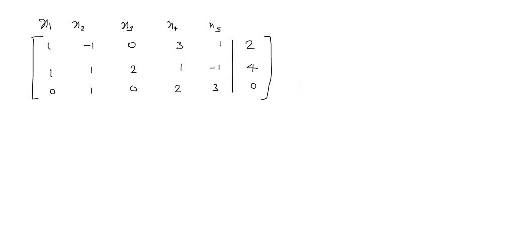 The given matrix is the augmented matrix for a system of linear ...