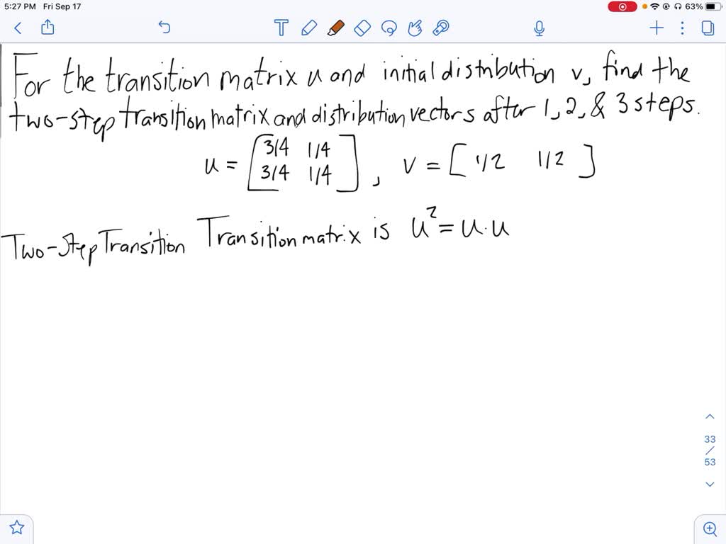 SOLVED:You are given a transition matrix P and initial distribution ...