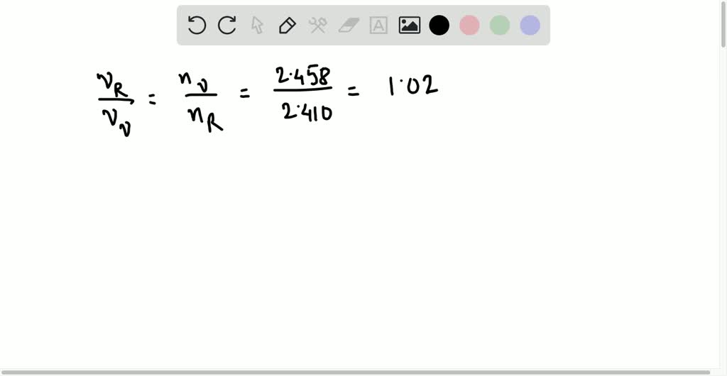 SOLVED:(a) What is the ratio of the speed of red light to violet light ...