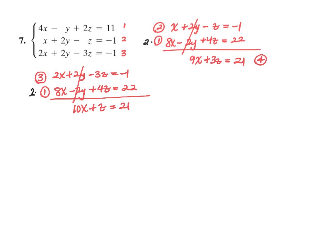 Solved Solve Each System In Exercises 5a 18 Left Egin Aligned 4 X Y 2 Z 11 X 2 Y Z 1 2 X 2 Y 3 Z 1 End Aligned Ight