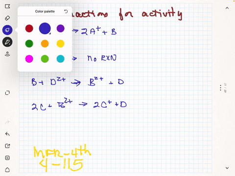 a-use-the-following-reactions-to-arrange-the-elements-mathbfa-mathbfb-mathbfc-and-mathbfd-in-order-o