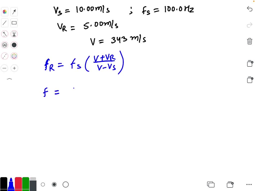 solved-a-source-traveling-to-the-right-at-a-speed-of-10-00-m-s-emits