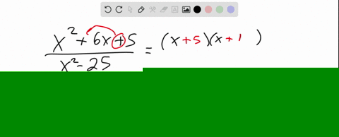 SOLVED:Factor the numerator and the denominator. Then simplify by ...