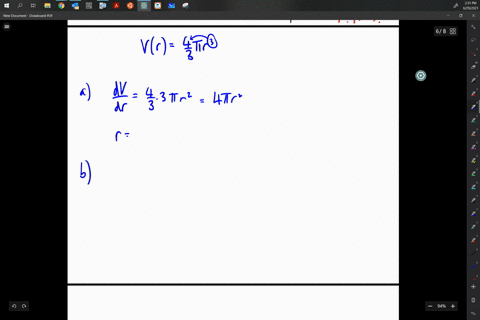 the-volume-of-a-spherical-cancerous-tumor-is-given-by-the-function-vrfrac43-pi-r3-where-r-is-the-rad