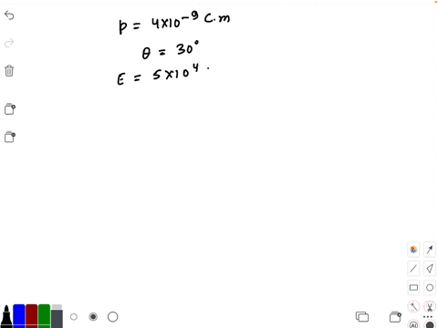 an-electric-dipole-with-dipole-moment-4-times-10-9-mathrmc-mathrmm-is-aligned-at-30circ-with-the-dir