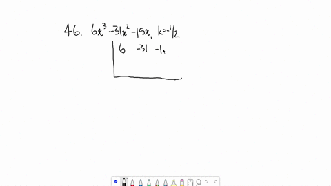 for-each-polynomial-function-use-the-remainder-theorem-to-find-fk-fx6-x3-31-x2-15-x-quad-k-frac12