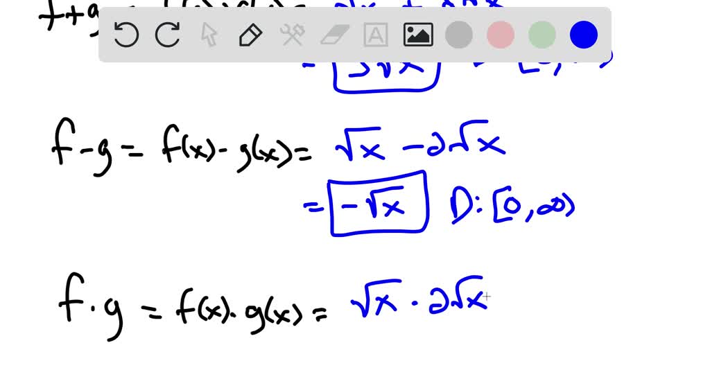 Find F g F g Fg And frac f g Determine Th 