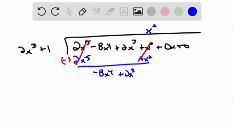 divide-using-long-division-state-the-quotient-qx-and-the-remainder-rx-frac2-x5-8-x42-x3x22-x31-5