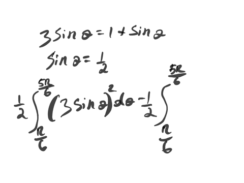 the-region-inside-the-circle-r3-sin-theta-and-outside-the-cardioid-r1sin-theta