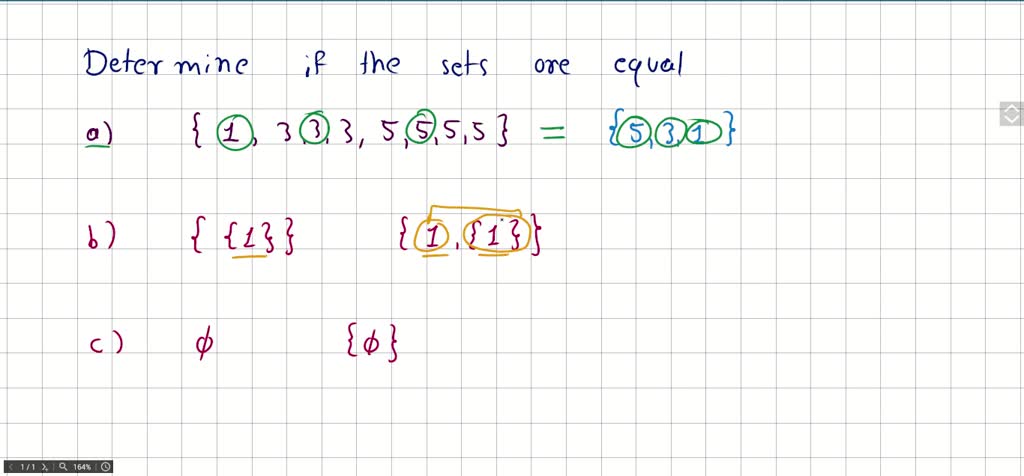 Determine Whether The Given Sets Are Equal Equivalen Solvedlib 9223