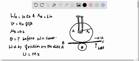 disk-a-of-weight-10-lb-and-radius-r6-mathrmin-is-at-rest-when-it-is-placed-in-contact-with-belt-b-c-
