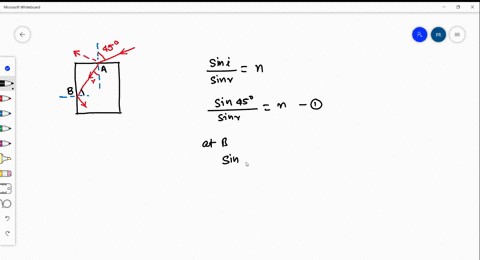 in-fig-35-40-a-light-ray-enters-a-glass-slab-at-point-a-and-then-undergoes-total-internal-reflection