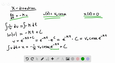 linear-drag-derive-the-equations-beginaligned-x-fracv_0kleft1-e-k-tright-cos-alpha-y-fracv_0kleft1-e