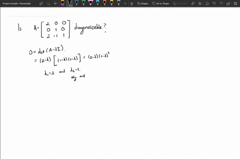 determine-whether-the-given-matrix-a-is-diagonalizable-where-possible-find-a-matrix-s-such-that-s-10