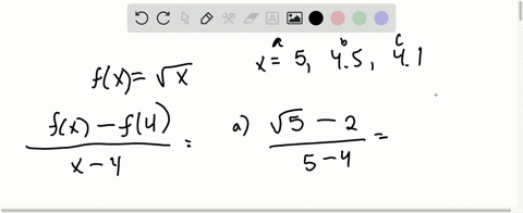 evaluate-fracfx-f4x-4-where-fxsqrtx-for-x545-and-41-round-results-to-three-decimal-places