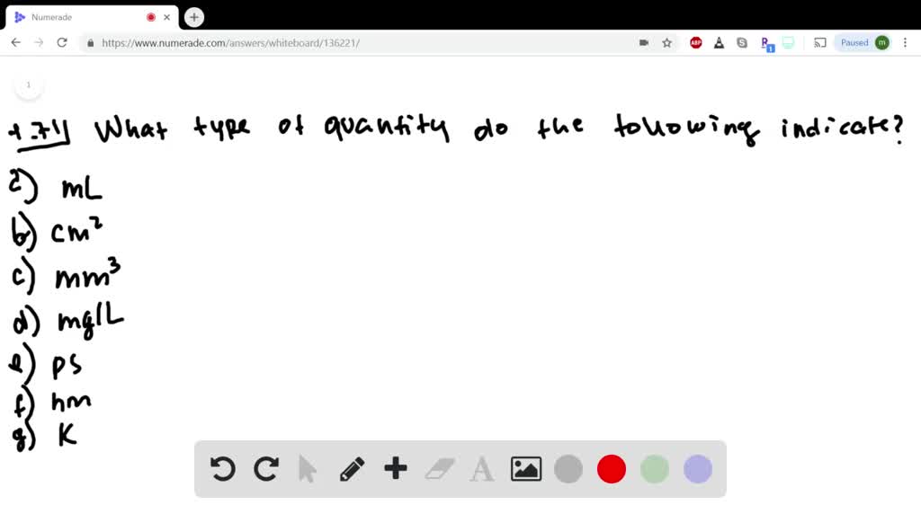 What type of quantity (for example, length, volume, density) do the following units indicate (a