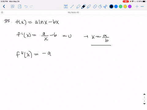 let-fxa-ln-x-b-x-for-positive-constants-a-and-b-explain-why-there-is-an-interval-on-which-f-is-inc-2