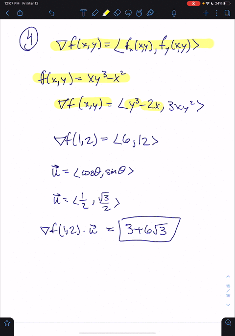 Solved 4 6 Find The Directional Derivative Of F A