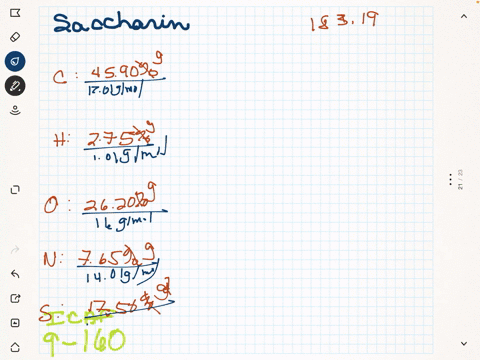 saccharin-which-is-used-as-an-artificial-sweetener-is-made-up-of-4590-by-mass-mathrmc-275-by-mass-ma