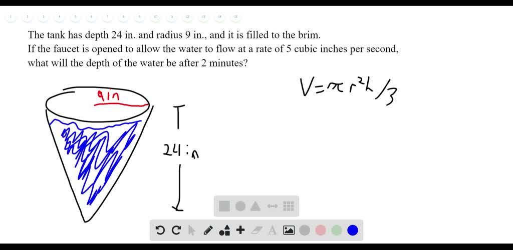 SOLVED: Finding the Model and Solving Water is stored in a conical tank ...