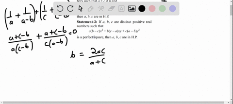 statement-1-if-a-b-c-are-three-positive-real-numbers-such-that-ac-neq-b-and-frac1afrac1a-bfrac1cfrac