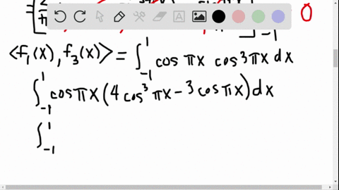show-that-the-given-functions-are-orthonormal-on-11-beginarrayl-f_1xcos-pi-x-f_2xcos-2-pi-x-f_3xcos-