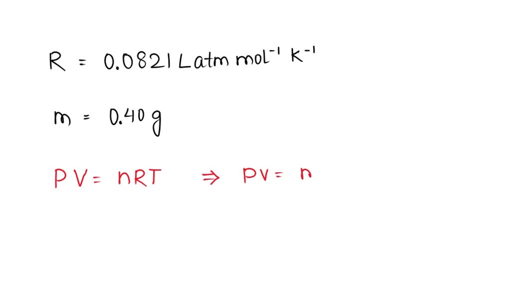 Solved At Stp 0280 L Of A Gas Weighs 0400 G Calculate The Molar Mass Of The Gas Numerade 7085