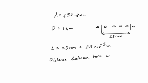 light-from-a-helium-neon-laser-lambda6328-mathrmnm-passes-through-a-pair-of-slits-and-forms-an-inter