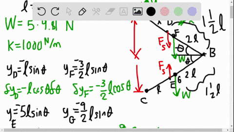 two-5-mathrmkg-bars-a-b-and-b-c-are-connected-by-a-pin-at-b-and-by-a-spring-d-e-knowing-that-the-spr