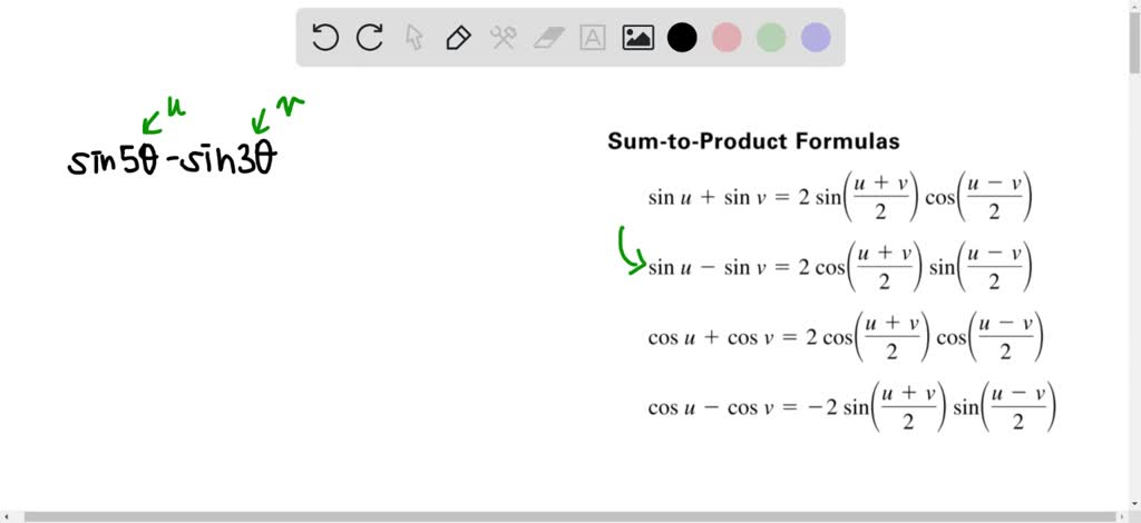 Solved Using Product To Sum Formulas In Exercises 49 52 Use The Product To Sum Formulas To