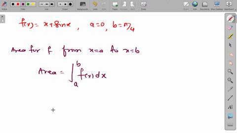 find-the-area-of-the-region-under-the-graph-of-the-function-f-from-xa-to-xb-fxxsin-x-a0-bfracpi4
