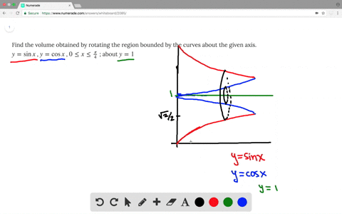 find-the-volume-obtained-by-rotating-the-region-bounded-by-the-curves-about-the-given-axis-y-sin-x-2