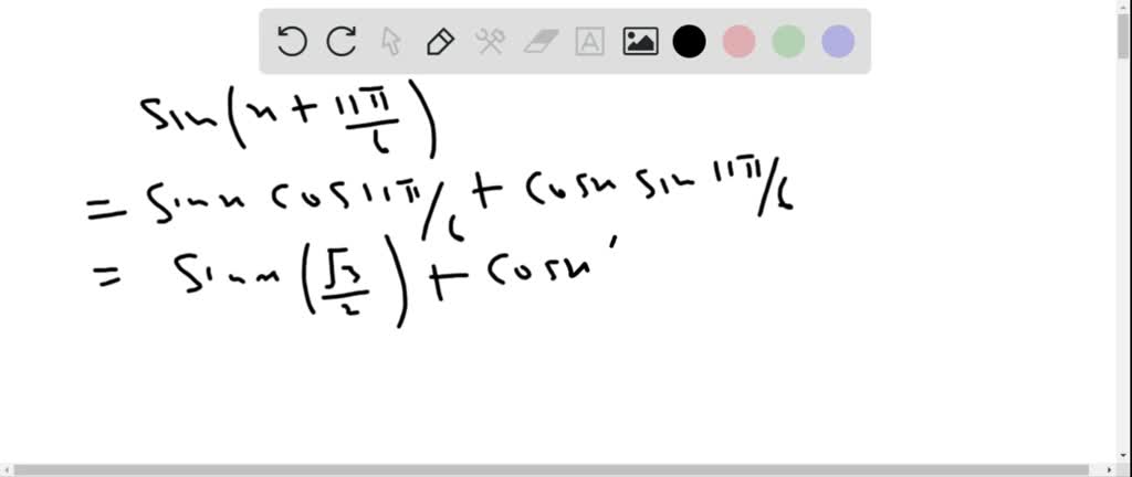 Rewrite in terms of sinx and cosx.sin(x+(11 π)/(6)) | Numerade