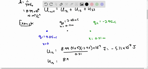 a-point-charge-q_1405-mathrmnc-is-placed-at-the-origin-and-a-second-point-charge-q_2-295-mathrmnc-is