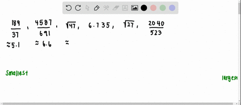 ⏩SOLVED:Use a calculator and list the given numbers in order from ...