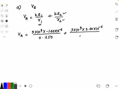 two-point-charges-are-located-rectangle-as-shown-in-the-figure-a-what-is-the-electric-potential-at-p