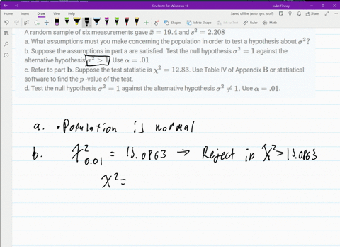 a-random-sample-of-six-measurements-gave-barx194-and-s22208-a-what-assumptions-must-you-make-concern