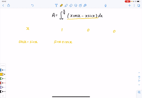 find-the-area-of-the-region-bounded-by-the-graphs-of-yx-sin-x-and-yx-cos-x-from-x0-to-xpi-4