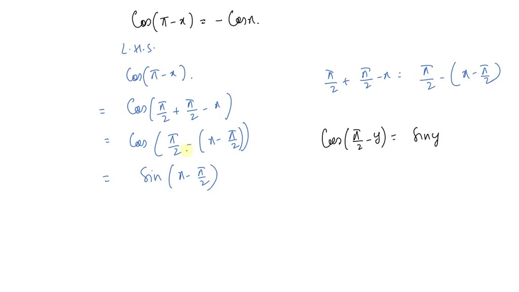 SOLVED:Use the cofunction identities and odd-even identities to prove ...