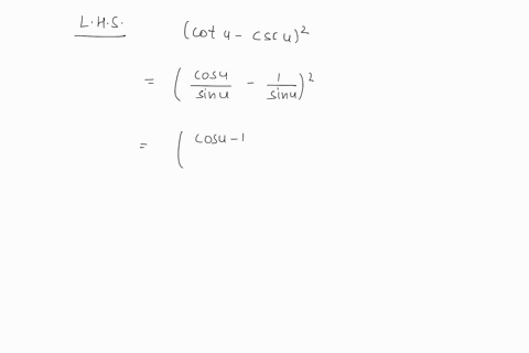 verify-that-it-is-identity-cot-u-csc-u2frac1-cos-u1cos-u