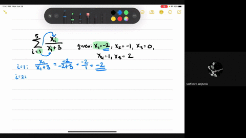 write-the-terms-for-each-series-and-evaluate-the-sum-given-that-x_1-2-x_2-1-x_30-x_41-and-x_52-sum-8