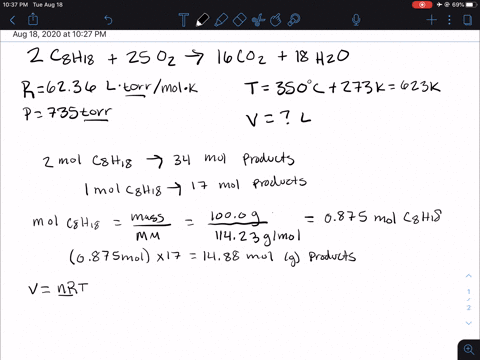 a-what-is-the-total-volume-in-l-of-gaseous-products-measured-at-350circ-mathrmc-and-735-torr-when-an