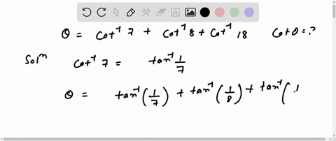 if-thetacot-1-7cot-1-8cot-1-18-then-cot-theta-is-equal-to-a-1-b-15-c-3-d-33